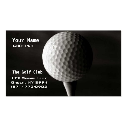 Golf Instruction Business Cards (front side)