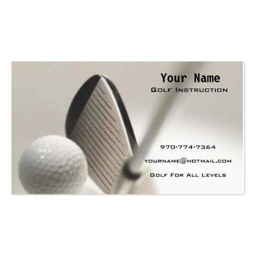 Golf Instruction Business Cards (front side)