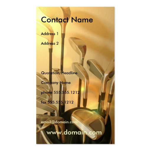 Golf Irons Business Card (front side)