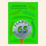 Golf Jokes birthday card for 65 year old cards