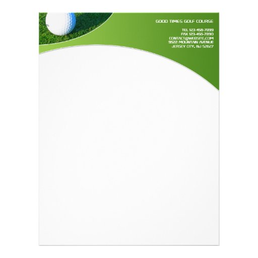 Golf Letterhead | Zazzle