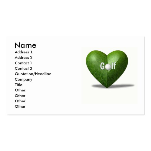 Golf Lover Business Card (front side)