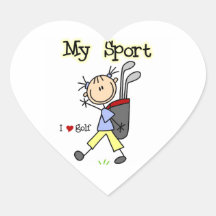 Golf My Sport Heart Sticker