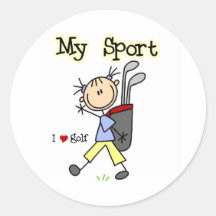 Golf My Sport  Round Stickers