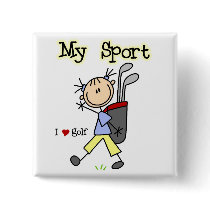Golf My Sport T-shirts and Gifts Pinback Buttons