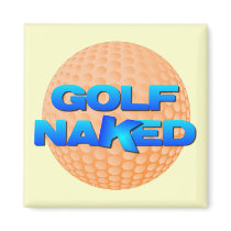 Golf Naked Magnet (orange golf ball) by GoNaked Golf Naked Magnet (orange golf ball)