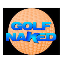 Golf Naked Poster (orange golf ball) posters