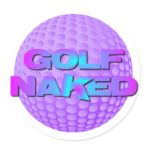 Golf Naked Stickers (purple golf ball)