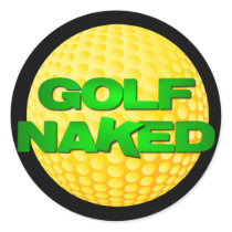 Golf Naked Stickers (yellow golf ball)