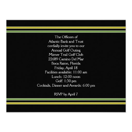 Golf Outing Party Invitation