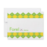 Golf Party Argyle Preppy Personalized Invitations