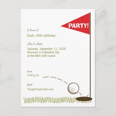 Golf Party Invitation