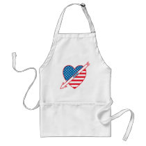 Golf Patriot Heart Flag Apron