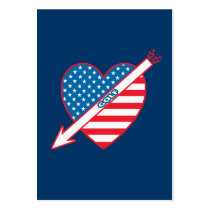 Golf Patriot Heart Flag Business Card Templates