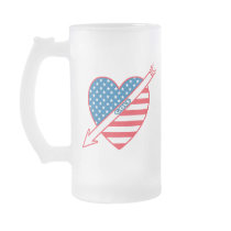 Golf Patriot Heart Flag Coffee Mugs