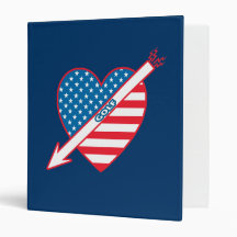 Golf Patriot Heart Flag Vinyl Binder