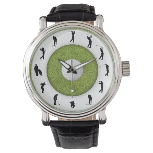 Golf Player Golfer Grass Design Watch