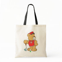 Golf Pro Teddy Bear Tote Bag