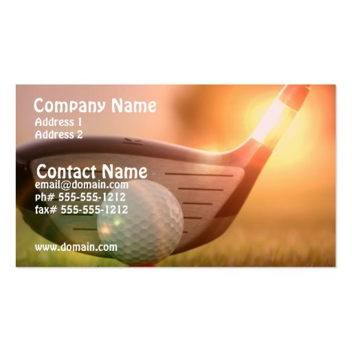 Golf Putter Business Card (front side)