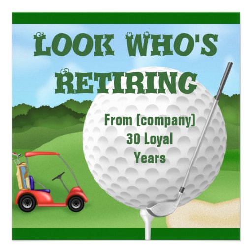Golf  Retirement Invitations TEMPLATE