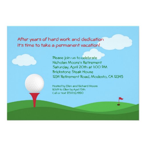 Golf Retirement Party Invitation (front side)
