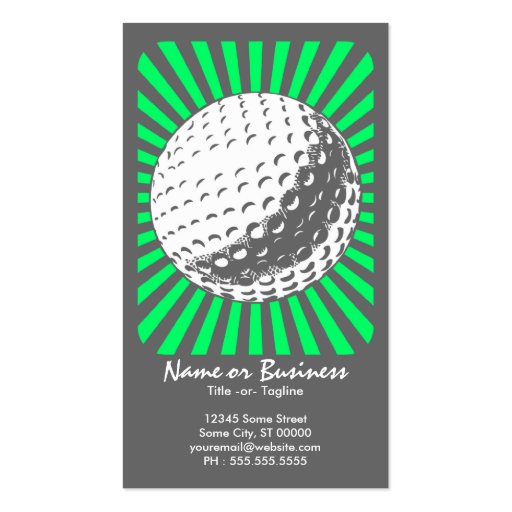 golf : retro rays : business card templates (front side)
