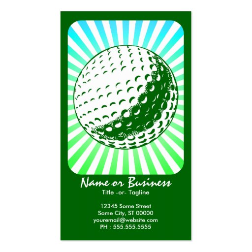golf : retro rays : business cards (front side)