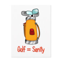 Golf = Sanity postcards