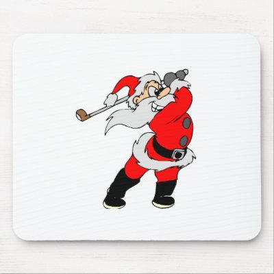 Golf Santa Mouse Pad by CelebrationZazzle