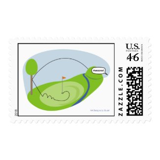 Golf shot - Awesome! (white ball) stamp