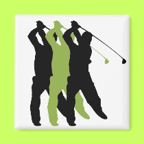 Golf Silhouette magnets by sports_tshirts Golf Silhouette magnets