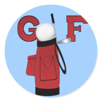 Golf Sports Red Bag Tshirts and Gifts Sticker