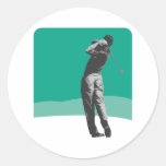 golf swing on the green round stickers