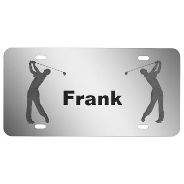 Golf Swinger Customizable Name License Plate