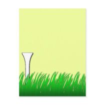 golf tee in grass postcards