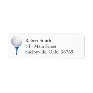 Golf Tee Return Address Labels