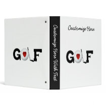 Golf With Golf Ball Tshirts and Gifts Binder