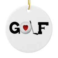 Golf With Golf Ball Tshirts and Gifts ornament