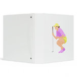 Golf Woman Logo 3 Ring Binders