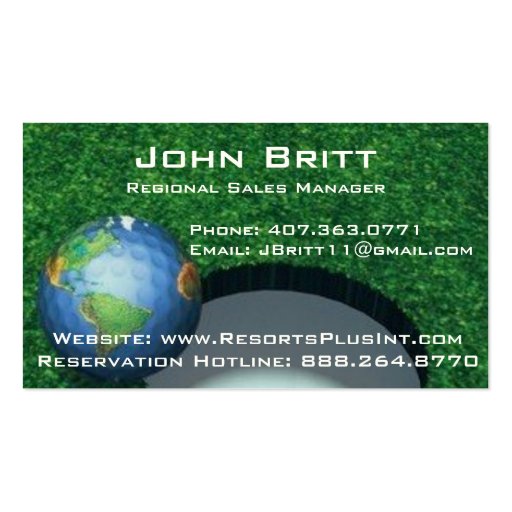 GOLF WORLD BUSINESS CARD TEMPLATE (front side)