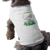 golfball sitting on golf tee pet clothing