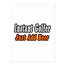 Golfer...Add Beer postcards