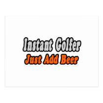 Golfer...Add Beer postcards