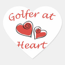 Golfer at Heart Sticker