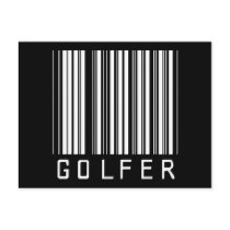 Golfer Bar Code Post Card