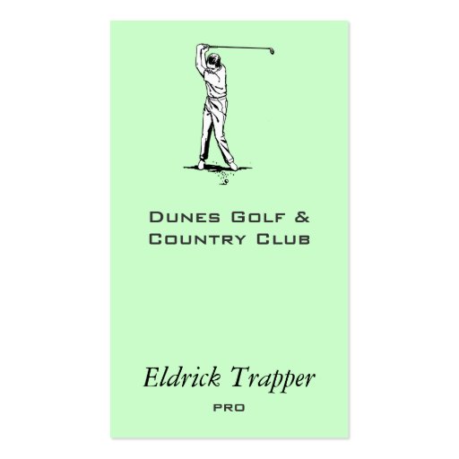 Golfer Business Card Template (front side)