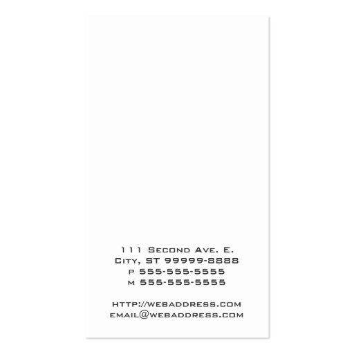 Golfer Business Card Template (back side)