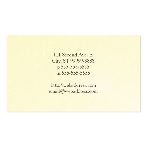 Golfer Business Cards (back side)