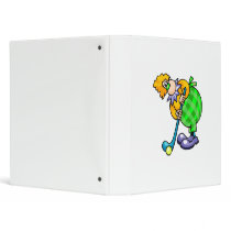 Golfer Clown 3 Ring Binder