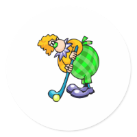 Golfer Clown Sticker